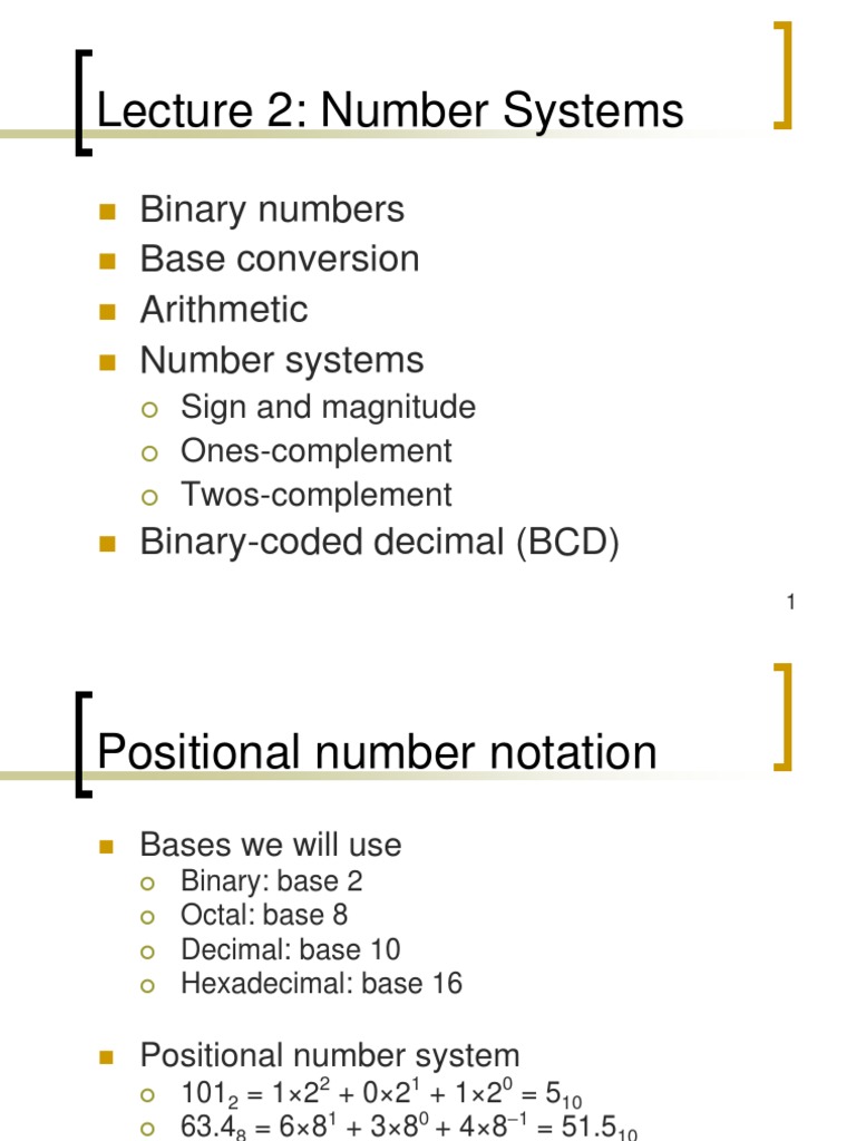 Binary and Number Systems Guide | PDF | Binary Coded Decimal ...