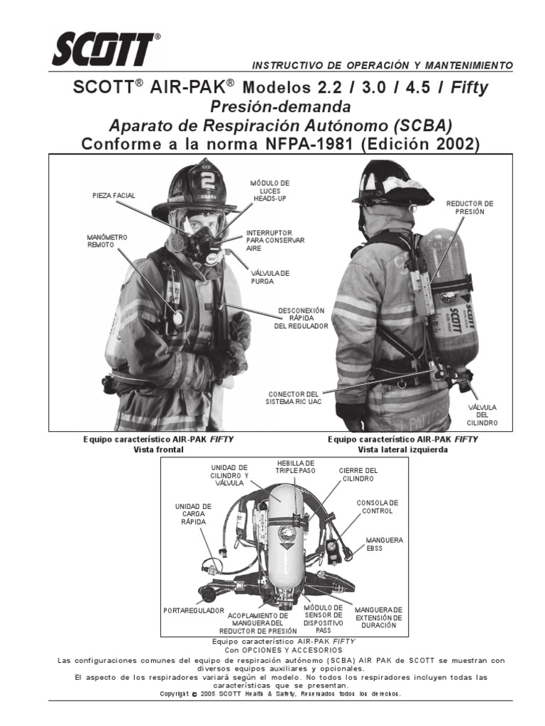 Scba Scott Ap50 Manual PDF Aluminio Ligero