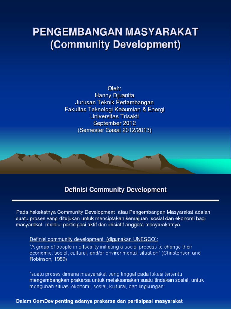 Community Development - Presentasi | PDF | Ilmu Sosial