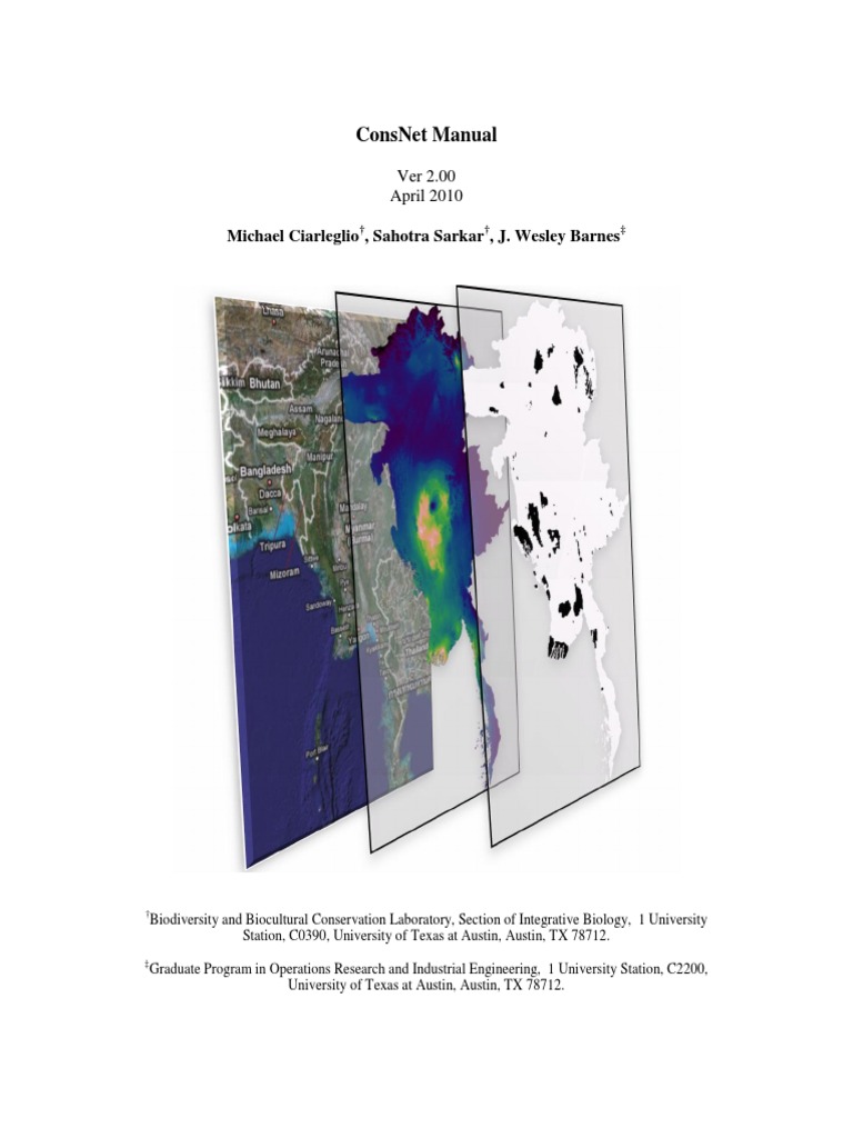 Consnet Manual: Michael Ciarleglio, Sahotra Sarkar, J. Wesley Barnes ...