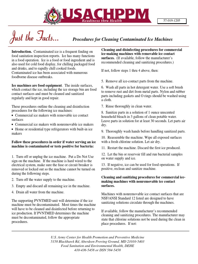 Procedures For Cleaning Ice Machines PDF