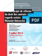 L'avant-Projet de Réforme Du Droit Des Contrats: Regards Croisés Notariat-Université