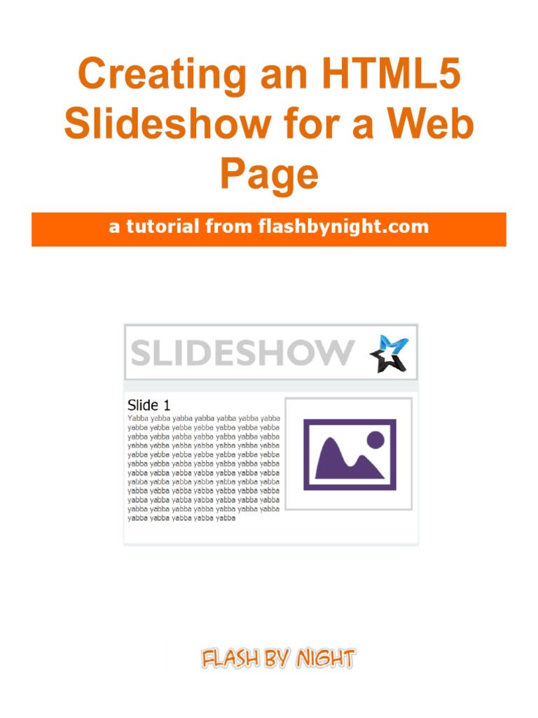 HTML5 SlideShow Tutorial | PDF | Web Page | J Query