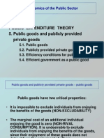 Public Expenditure Theory 5. Public Goods and Publicly Provided Private Goods