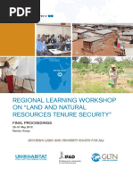 Regional Learning Workshop on Land and Natural Resources Tenure Security