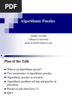 Algorithmic Puzzles: Anany Levitin