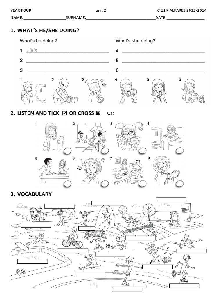 Year 4 Unit 2 Activity Sheet | PDF | Career & Growth