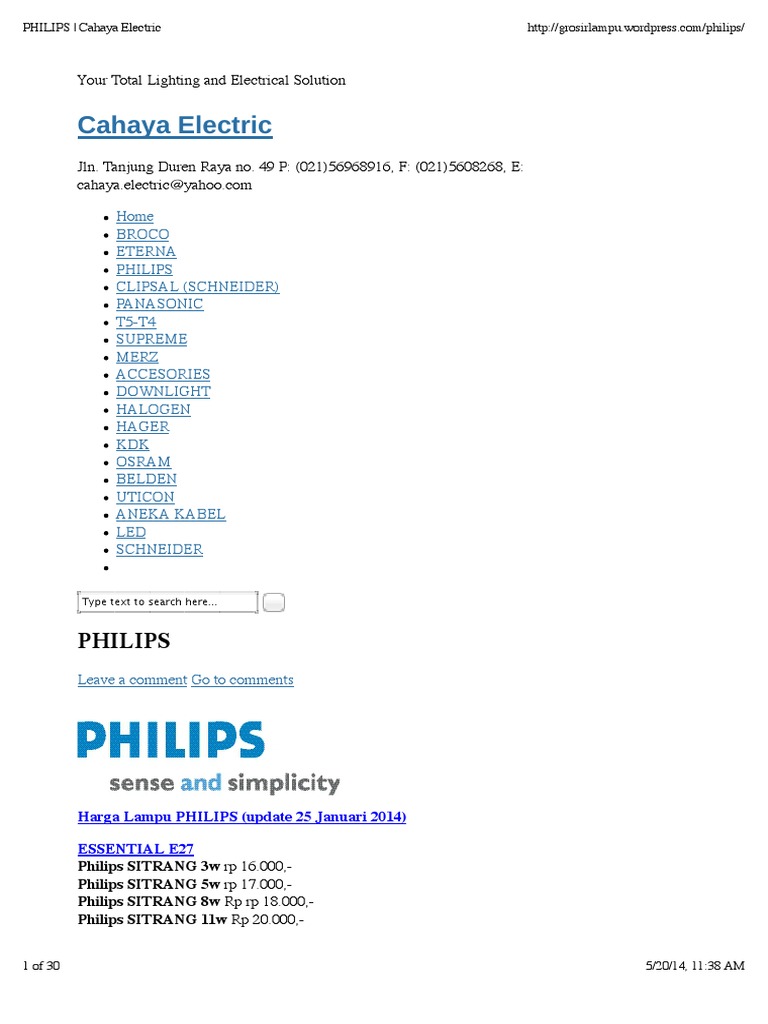 PHILIPS Cahaya Electric