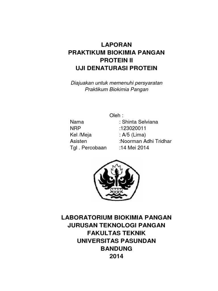 Laporan Protein Ii Denaturasi Protein