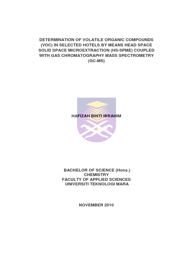 Determination of Volatile Organic Compounds | PDF | Volatile Organic ...
