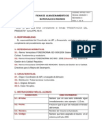 Ficha de Almacenamiento de Materiales e Insumos Fpg-19-01