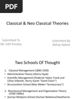 Classical & Neo Classical Theories