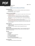 Difference Between Reason and Evidence Lesson