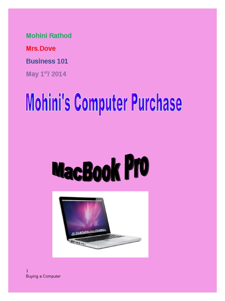 computer purchase project1 Laptop