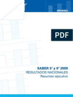 SABER 5to y 9no - 2009 - Resultados Nacionales - REjecutivo Muestral