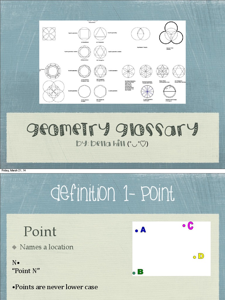 Essential Geometry Terms Defined | PDF | Angle | Geometric Objects
