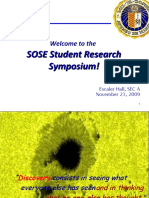 Student Research Symposium Introduction by Dr. Dayrit SOSE Dean