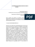 El Desafío de La Interdisciplinaridad. Dificultades y Logros. Evandro Agazzi