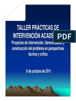 Proyectos Intervencion Generalidades y Construccion Problema - Tecnica - Critica (Modo de Compatibilidad) PDF