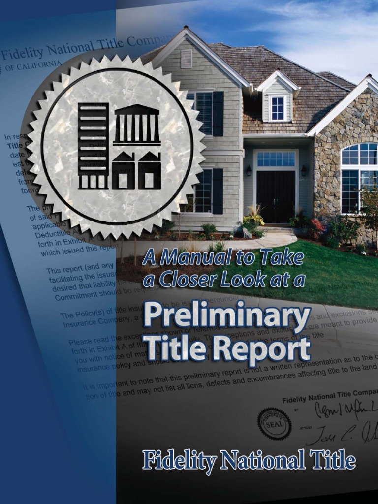Understanding Preliminary Title Reports | PDF | Title Insurance ...