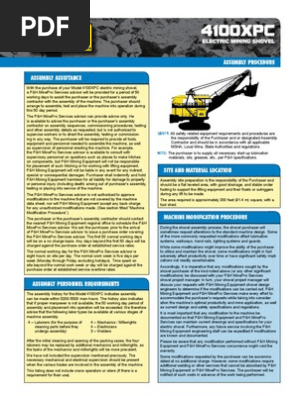 Xs 4222 4100xpc Assembly Procedure Pdf Crane Machine Manufactured Goods