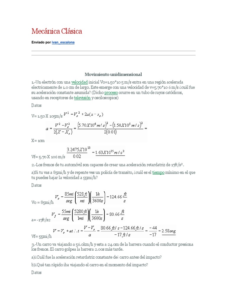 Mecánica Clásica Pdf Ascensor Movimiento Física