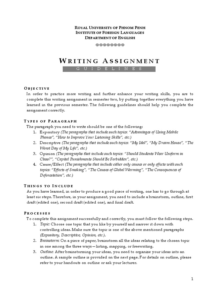 Ws 102 Assignment Guidelines | PDF | Brainstorming | Text