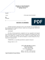 Motion To Dismiss: Republic of The Philippines Regional Trial Court Baybay, Leyte