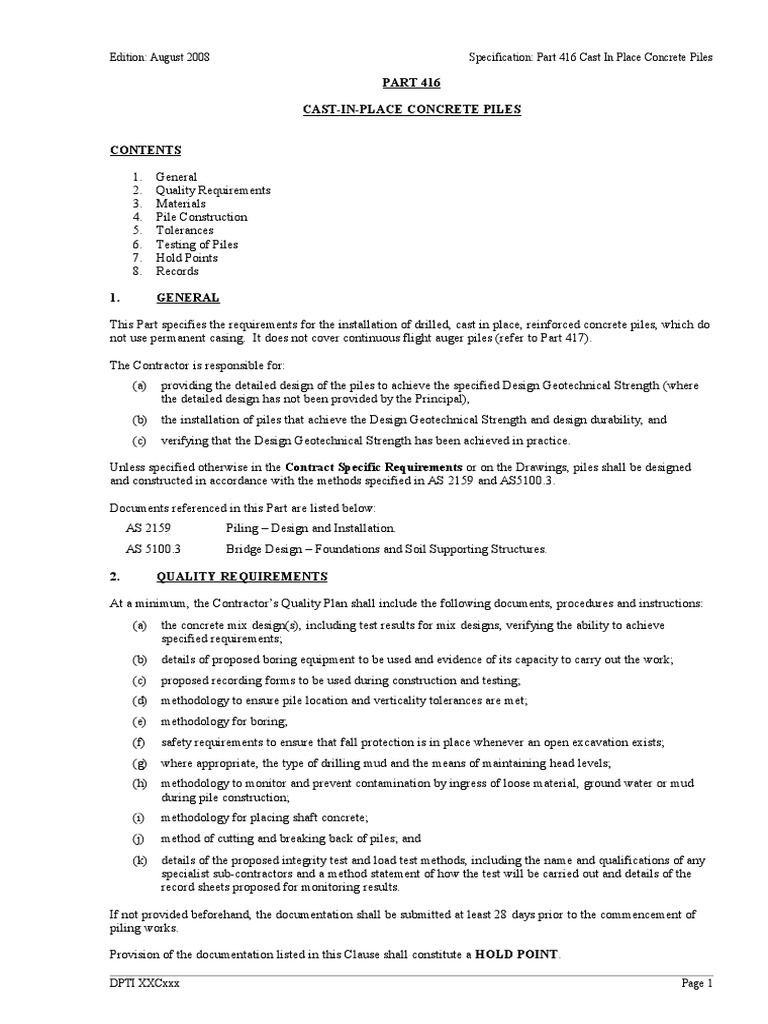 Cast in Place Concrete Piles | PDF