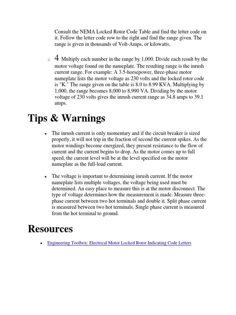 How To Calculate Motor Inrush Current 2 PDF Electric Motor Voltage