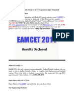 AP EAMCET 2014 Results Declared