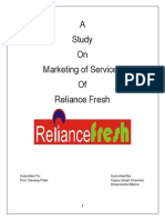 A Study On Marketing of Services of Reliance Fresh