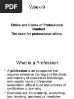 Week-9 Ethics and Codes of Professional Conduct