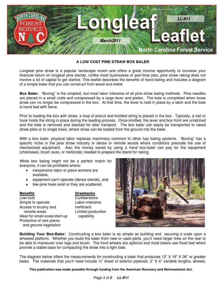 A Low Cost PineStraw Baler PDF Agriculture Nature