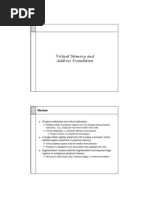 Virtual Memory and Address Translation: Review