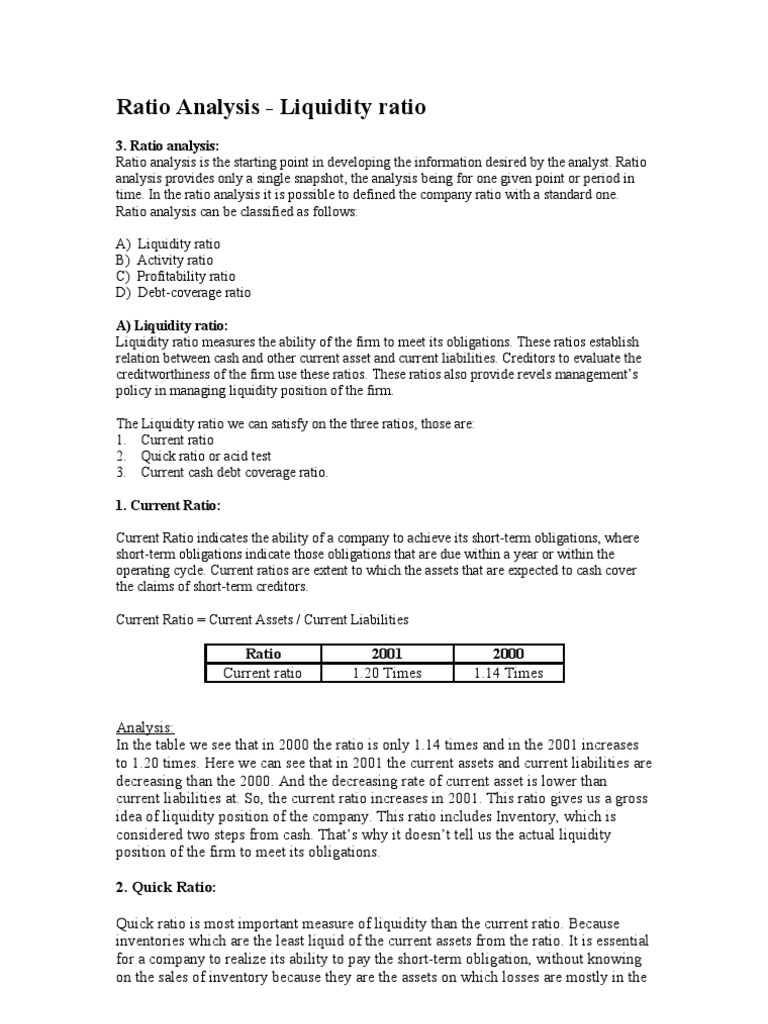 Ratio Analysis | PDF | Revenue | Market Liquidity