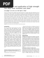 Investigation and Application of High Strength Low Alloy Wear Resistant Cast Steel