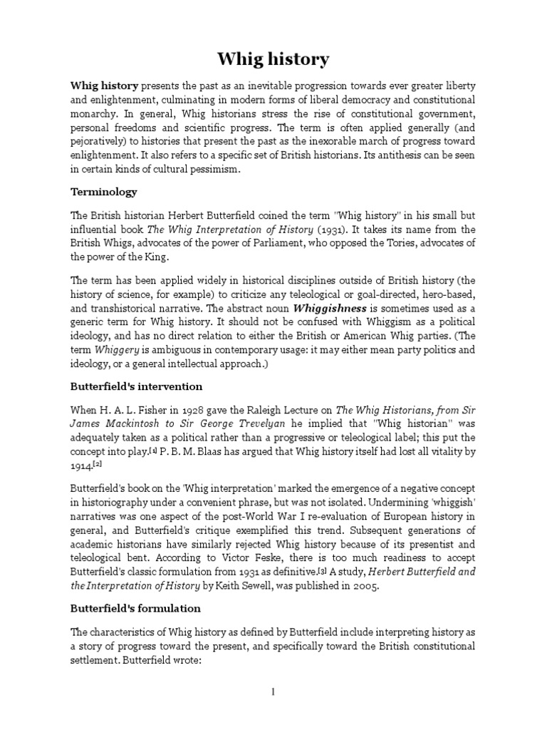 Whig History Philosophical Theories Philosophical Movements