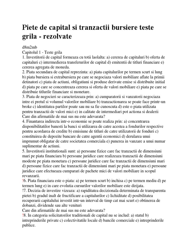 Grile Piete de Capital PDF