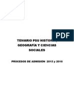 Temario PSU Sociales 2014