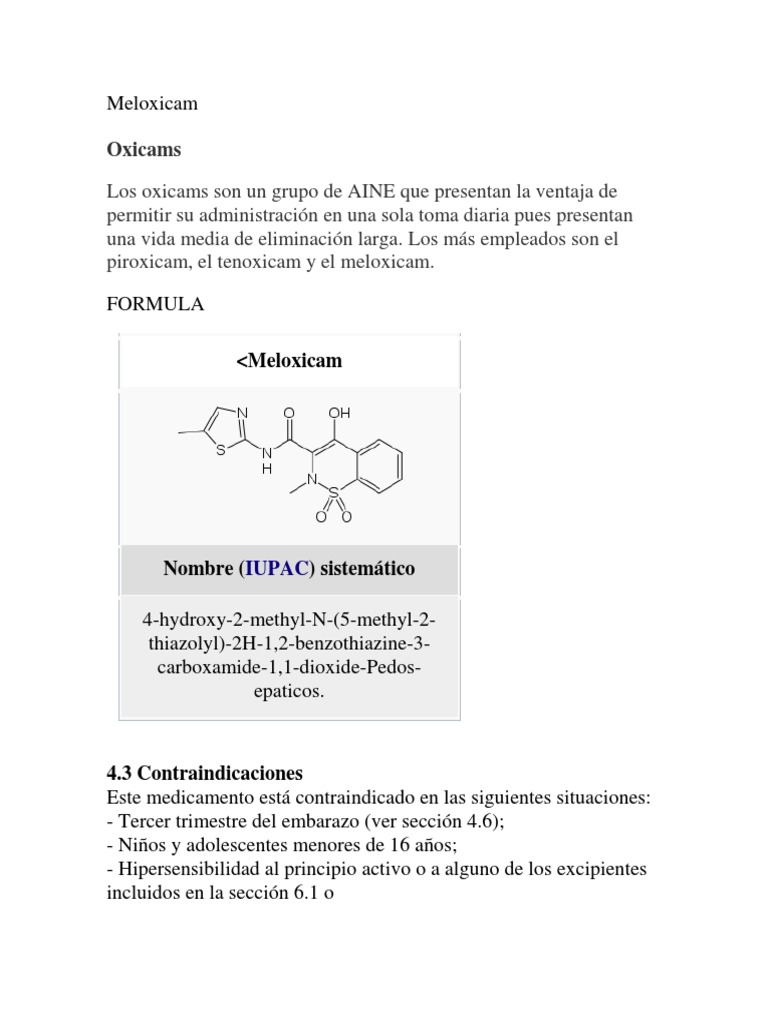 Meloxicam Nonsteroidal Anti Inflammatory Drug Aspirin