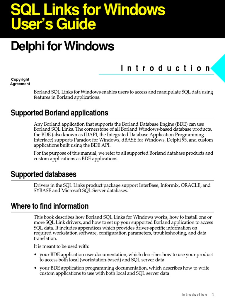 Borland bde windows 10