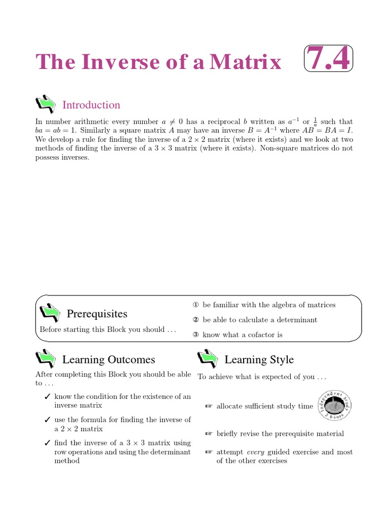 Inverse Matrix | PDF