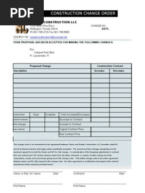 Construction Change Order