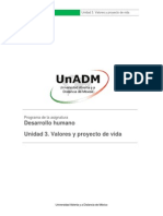 Unidad 3. Valores y Proyecto de Vida