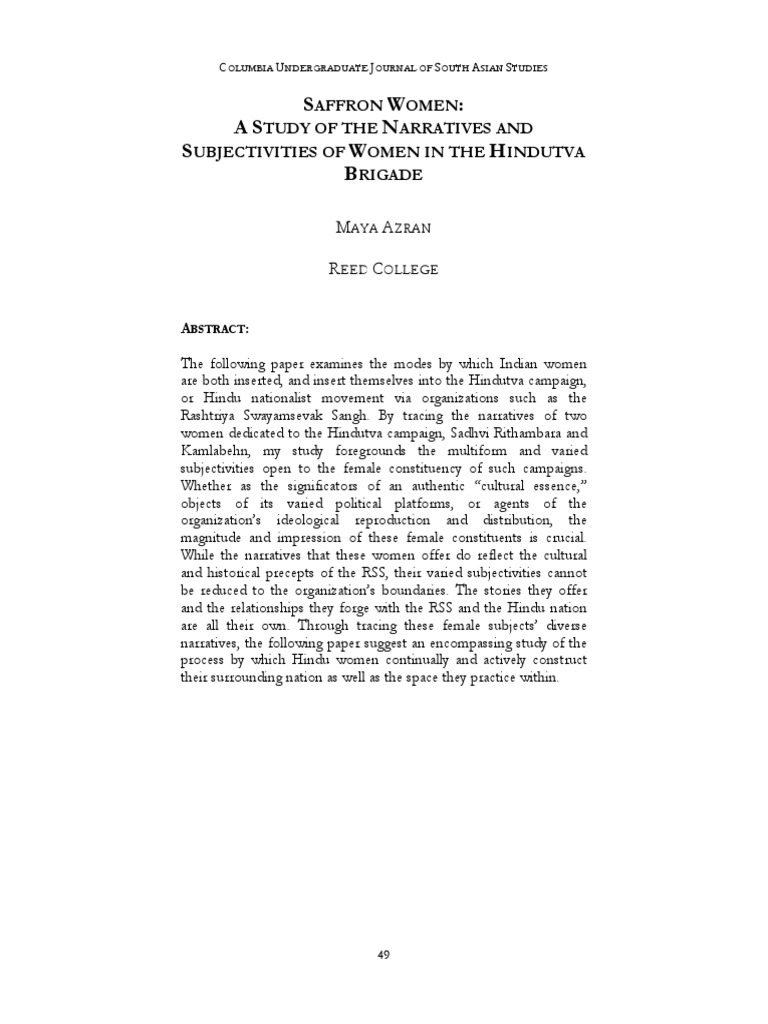 Saffron Women in Hindutva Narratives | PDF | Rama | Sita