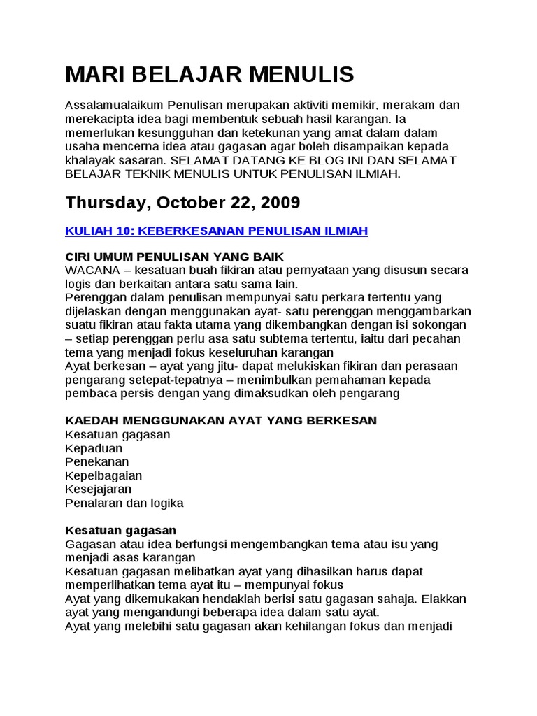 Mari Belajar Menulis Tesis Pdf