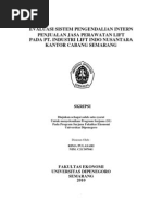 Download Skripsi Full TextEVALUASI SISTEM PENGENDALIAN INTERNPENJUALAN JASA PERAWATAN LIFTPADA PT INDUSTRI LIFT INDO NUSANTARAKANTOR CABANG SEMARANG by damagepact SN228625597 doc pdf