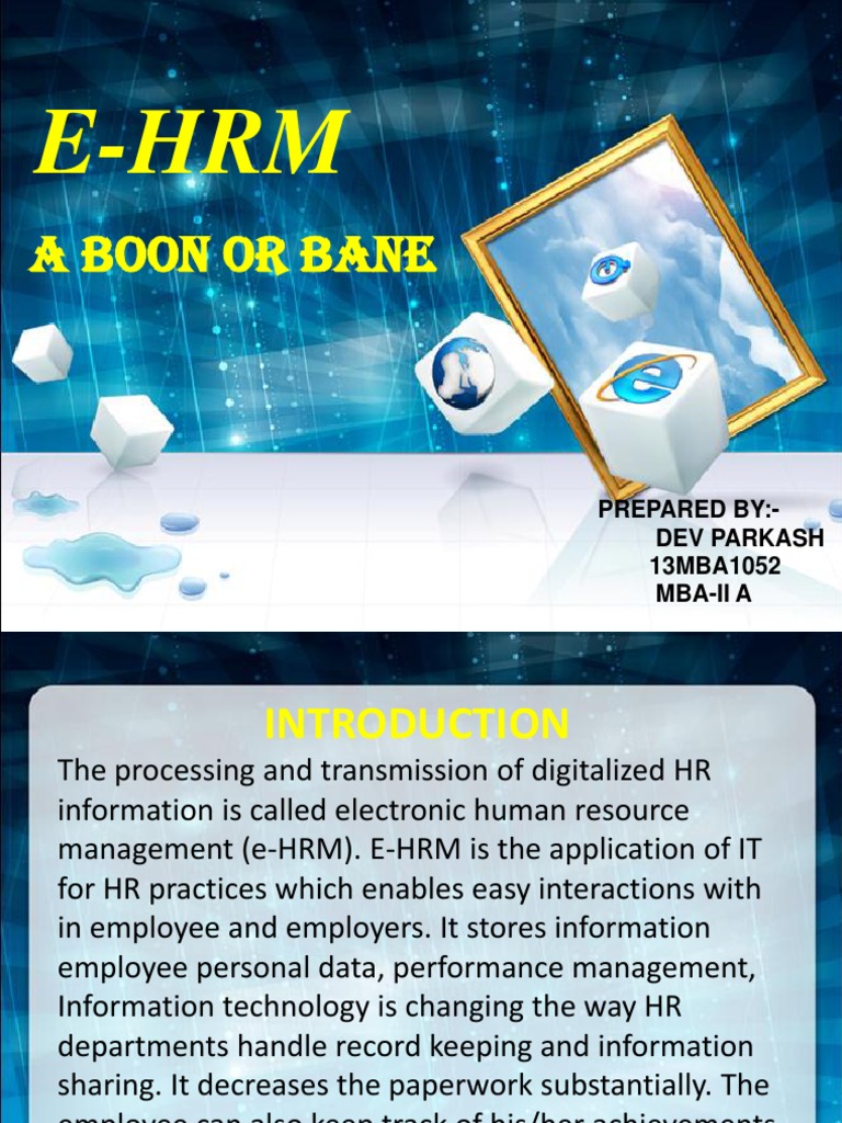 E HRM | Human Resource Management | Accountability