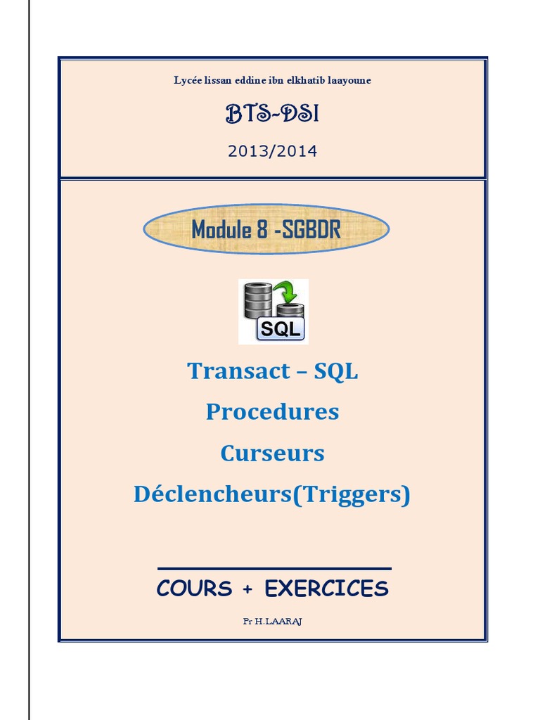 Cours Exercices T Sql Structure De Controle Genie Logiciel